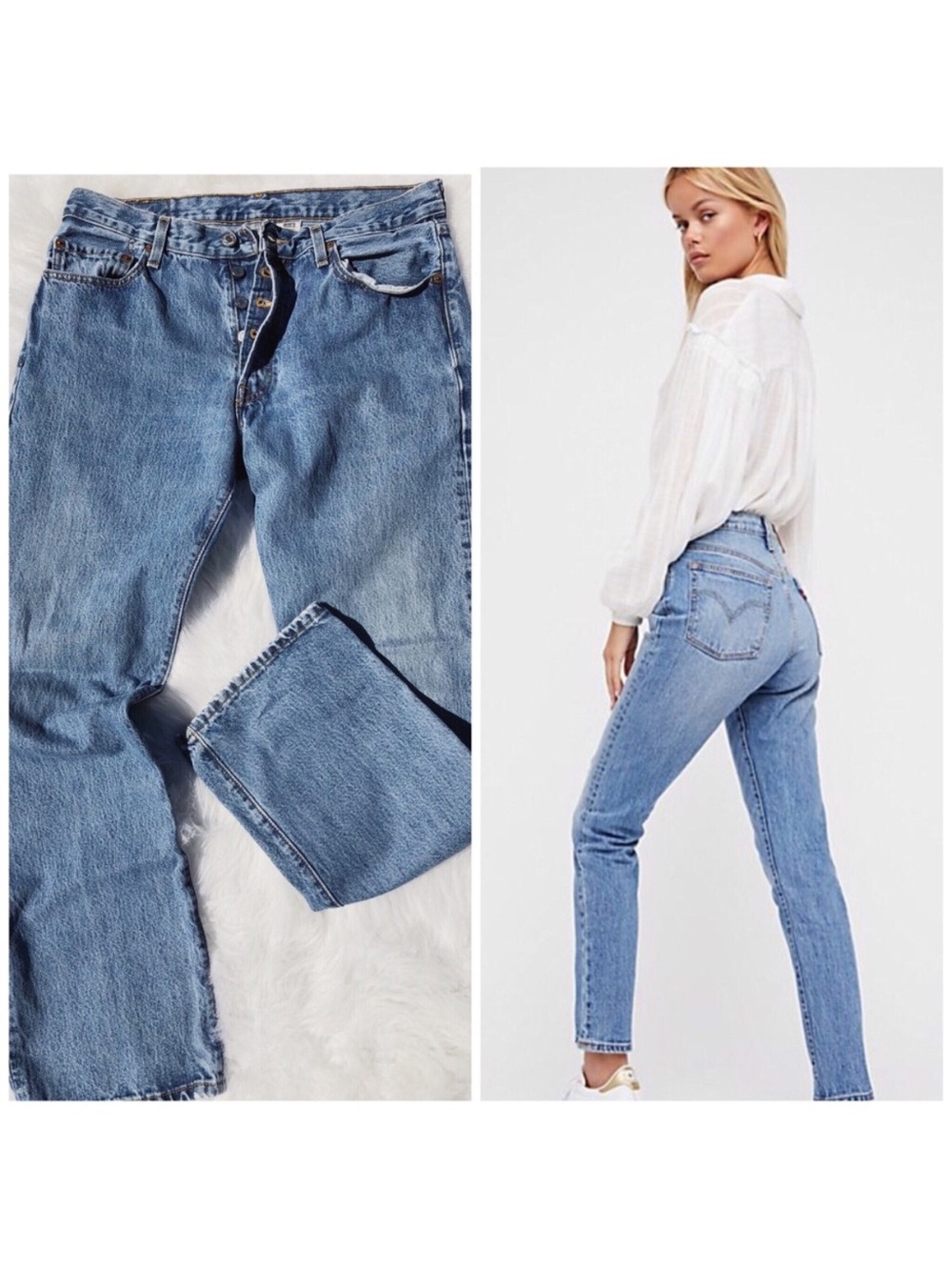Vintage 90s Levi's 501 Jeans Button Fly Light Wash 29 x 28 100% Cotton EUC